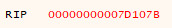 RIP not filled with As from return pointer.