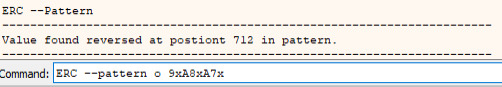 Pattern offset identifying the location the return pointer was overwritten.