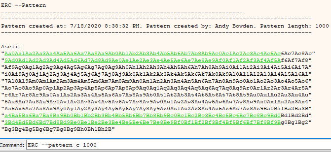 ERC Pattern Create output.